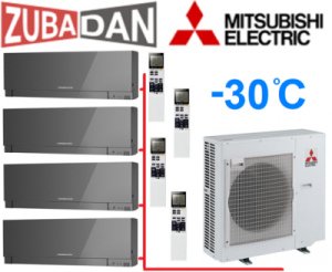 Тепловой насос Mitsubishi Electric MXZ-4E83VAHZ + 4 внутренних блока типа Design EF (25+25+25+25) (серый, серебряный)