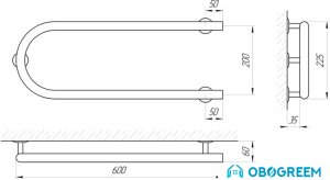 Полотенцесушитель Laris Змеевик 25 РС1 60х20 Э