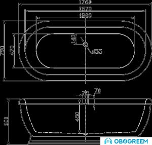 Ванна BelBagno BB03 176x79