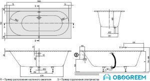 Ванна Villeroy & Boch Oberon (BQ199OBE2V) 190x90