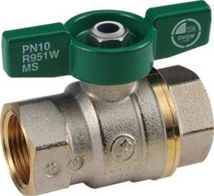 Кран шаровой латунь никель R951W Ду 10 Ру42 ВР полнопроходной бабочка Giacomini R951WX002