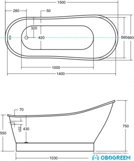 Ванна Besco Gloria 150x68