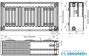 Стальной панельный радиатор Лидея ЛК 30-304 300x400