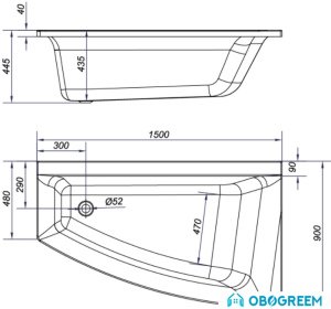 Ванна Cersanit Virgo Max 150x90 R [S301-130]