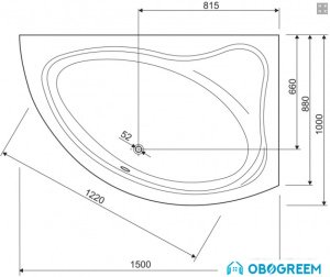 Ванна Cezares Tebe right 150x100 [TEBE-150-100-41-R]