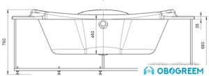 Ванна Aquatek Эпсилон 150x150 (с гидромассажем и экраном)