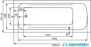 Ванна Jika Clavis 160x70 Relax (с хромотерапией) [2.3449.1.000.673.1]