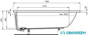 Ванна Ideal Standard Connect Air 170x45 E106401 170