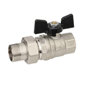 Кран шаровой полнопроходной Bugatti Oregon 322 - 3/4" (ВР/НГ, PN40, ручка-бабочка черная)