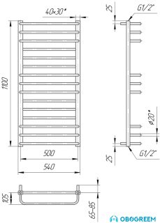 Полотенцесушитель Марио Премиум Люкс 110x54