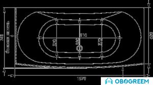 Ванна Aquanet Izabella 160x75
