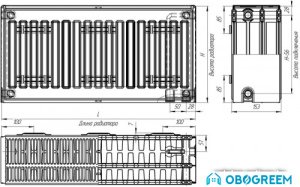 Стальной панельный радиатор Лидея ЛК 33-620 600x2000