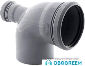 Фитинг РосТурПласт Колено для внутренней канализации 110x90x50х87°