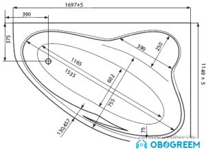 Ванна Jika Constance 170x115 Comfort (левый) [2.3378.1.000.671.1]