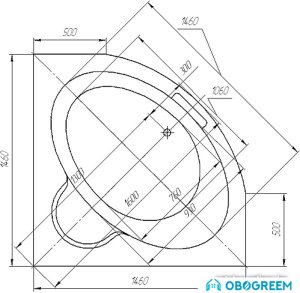 Ванна Aquatek Калипсо 146x146