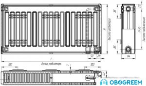 Стальной панельный радиатор Лидея ЛК 20-312 300x1200