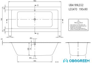 Ванна Villeroy & Boch Legato 190x90 [UBA199LEG2V-01]
