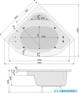 Ванна Poolspa Klio Sym 140x140 Economy 1 PHS3610SO1C0000