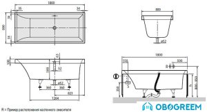 Ванна Villeroy & Boch City Life (BQ180CIT2FBV) 180x80