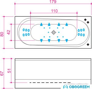 Ванна Balteco Modul 18 S2 179x80