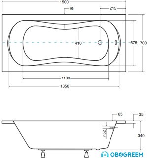 Ванна Besco Aria ProSafe 150x70