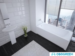 Ванна Aquatek Ника 170x75 (с экраном и каркасом, слив справа)