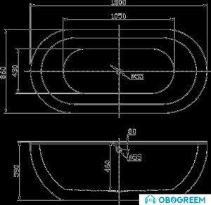 Ванна BelBagno BB13 180x86