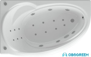 Ванна Aquatek Бетта 160х95 с гидромассажем (правая)