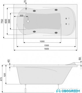 Ванна Poolspa Muza XL 160x75