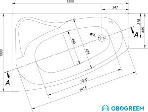 Ванна Cersanit Sicilia 150x100 L S301-095 (с ножками S906-001)