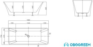 Ванна BelBagno BB60 180x75