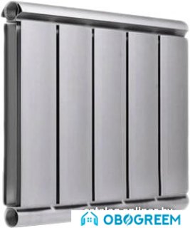 Алюминиевый радиатор Silver S 400 (7 секций, темное серебро муар)
