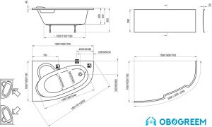 Ванна Ravak Asymmetric 170x110R C491000000