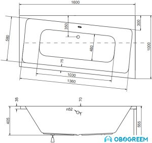 Ванна Besco Infinity R 160x100
