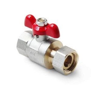 Кран шаровой полнопроходной с накидной гайкой ручка бабочка, В-В 3/4 Pro Aqua Valves
