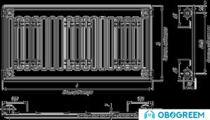 Стальной панельный радиатор Лидея ЛК 10-522 тип 10 500x2200