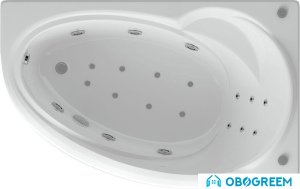Ванна Aquatek Бетта 170х97 с гидромассажем (правая, с экраном)
