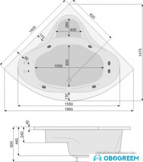 Ванна Poolspa Francja 140 x 140