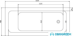 Ванна Kolo Modo 160x70 (слив сбоку)