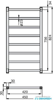 Полотенцесушитель Zehnder Stalox STXI-080-045