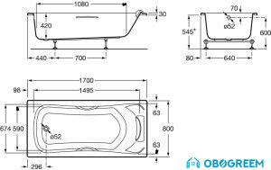 Ванна Roca Becool 190x80 ZRU9303020