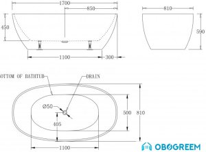 Ванна BelBagno BB81 170х81