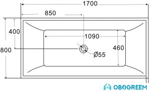 Ванна BelBagno BB54 170x80