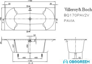 Ванна Villeroy & Boch Pavia (BQ170PAV2V) 170x75