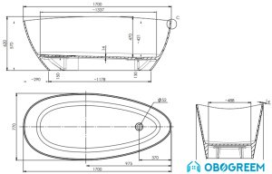 Ванна Omnires Marble+ Barcelona XL BP