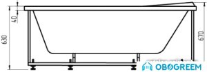 Ванна Aquatek Бетта 150x95L (с экраном и каркасом)