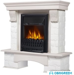 Портал Firelight Forte Classic (камень белый/шпон беленый дуб)