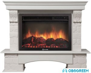 Портал Firelight Forte 30S (камень белый/шпон беленый дуб)