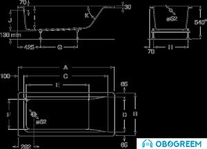 Ванна Roca Easy 150x70 (248179000)