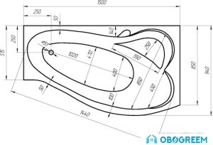 Ванна 1Марка Gracia 150x94L